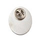 Ovale Brosche aus Legierung mit Jungfrau Maria für Rucksackkleidung JEWB-G020-05P-2