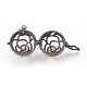 Filigree Round with Flower Brass Harmony Cage Pendants KK-N0093-05AB-RS-5