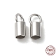 Rhodium Plated 925 Sterling Silver Cord Ends STER-P055-01D-P-1