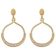 Brass Micro Pave Cubic Zirconia Stud Earring EJEW-H103-10G-1
