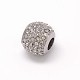 Rondelle 304 Stainless Steel Grade A Rhinestone European Large Hole Beads OPDL-M017-01P-2