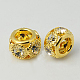 Brass Rhinestone Beads RB-K001-14x8mm-G-1