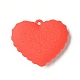 不透明樹脂ペンダント  ラブハートチャーム  レッドオレンジ  愛という言葉は甘い  ハート柄  36x45x10mm  穴：3mm RESI-D065-F01-2