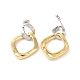 Boucles d'oreilles pendantes en forme de losange à double torsion avec zircone cubique transparente EJEW-G332-04GP-2