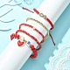 5 pièces 5 styles de bracelets extensibles en perles de verre et de laiton BJEW-TA00298-5