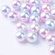 Cuentas de perlas de imitación acrílica arcoiris OACR-R065-5mm-A01-1