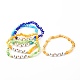 Bracelets extensibles en perles de verre millefiori faits à la main pour la saint valentin BJEW-JB06213-1