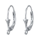 Rhodium Plated 925 Sterling Silver Leverback Hoop Earrings STER-L054-47P-2