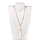 (vente d'usine de fêtes de bijoux) colliers pendentif pompon en polyester NJEW-JN02621-03-4