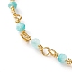 Faceted Round Natural Amazonite Beaded Anklets AJEW-AN00360-03-2