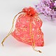 Golden Snowflake Printed Festival Christmas Day Organza Packing Bags OP038Y-1