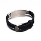 Jewelry Black Color Rubber Cord Bracelets BJEW-G468-20-2