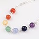 Chakra Jewelry Natural Gemstone Round Bead Link Bracelets X-BJEW-JB02275-2