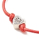 2шт 2 цвета сплав сердце бисер шнур браслеты набор BJEW-JB08113-02-5