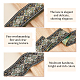 FINGERINSPIRE 50mm Wide Diamond Flower Metallic Jacquard Ribbon 7m Geometric Black Green Polyester Boho Jacquard Ribbons Tapestry Fringe Trim Embroidery DIY Craft Accessories for Clothing Decor OCOR-WH0075-23-4