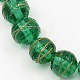 De forme ronde perles à la main de sable d'or de Murano brins LAMP-L001-10mm-02-1