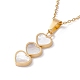 Natural Shell Heart Stud Earrings & Pendant Necklace SJEW-G080-01G-2