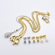 Mixed Styles 304 Stainless Steel Jewelry Sets Pendant Chain Necklaces and Ear Studs SJEW-O018-M-1