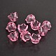 Pink Dyed Transparent Acrylic Flower Beads X-PL548-10-2