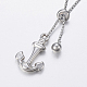 Adjustable 304 Stainless Steel Lariat Necklaces NJEW-L453-36A-3