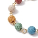 Armband aus gefärbten natürlichen Lavasteinen mit runden Perlen BJEW-JB10005-3