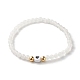 Ensemble de bracelet extensible de perles rondes en jade blanc naturel BJEW-JB07000-6