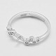 Adjustable Rhodium Plated 925 Sterling Silver Ring Components STER-K038-035P-2