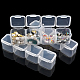 Pvcプラスチックネイルアートツールボックス  多機能爪収納ボックス  長方形  透明  17.5x11cm MRMJ-P003-44-4