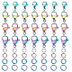 UNICRAFTALE 40Pcs 4 Style Rainbow Color 304 Stainless Steel Lobster Claw Clasps Hole 1~2.2mm with 40Pcs Open Jump Rings Metal Lobster Claw Clasps Findings Kits for Jewlery Making STAS-UN0039-06-1