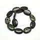 Natural Flat Oval Serpentine/Green Lace Stone Beads Strands G-L249-04-2