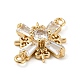 Brass Pave Clear Cubic Zirconia Connector Charms KK-G478-02F-KCG-2