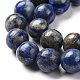 Lapis lazuli naturales hebras de perlas redondas G-E262-01-10mm-13