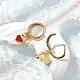 Серьги-кольца из искусственного жемчуга в форме сердца из латуни и АБС-пластика EJEW-M077-18G-3