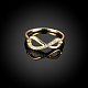 Infinity Trendy Gold Plated Brass Cubic Zirconia Finger Rings RJEW-BB15335-7G-2