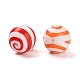 Stripe Pattern Round Silicone Focal Beads SIL-Q020-01-2