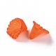 つや消しアクリルビーズキャップ  花  レッドオレンジ  12x12x9mm  穴：1.2mm  約1700個/500g MACR-S371-10A-726-3
