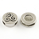 Tibetan Style Alloy Flat Round Slide Charms TIBE-S264-07AS-RS-1