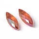 Faceted Horse Eye Electroplate Transparent Glass Beads X-EGLA-R073-01-3