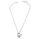 SHEGRACE Glamourous Sterling Silver Micro Pave AAA Cubic Zirconia Heart Pendant Necklace JN25A-01-3