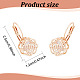 Anattasoul 2 Paar 2-farbige Brisur-Ohrringe mit klaren Zirkonia und Rosenblüten EJEW-AN0002-85-2