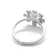 Adjustable Rhodium Plated 925 Sterling Silver Finger Ring Components STER-L055-013P-2