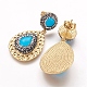 Real 18K Gold Plated Brass Stud Earrings EJEW-K052-01A-2