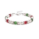 Shell Pearl & Glass Beaded Bracelet BJEW-TA00096-1