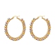 2 paio di orecchini a cerchio con perline intrecciate in ottone tondo a 2 colori EJEW-JE05080-5