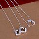 Trendy Silver Color Plated Brass Cubic Zirconia Infinity Pendant Necklaces For Women NJEW-BB12793-1