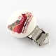 Sleigh with Presents Pattern Printed Wooden Baby Pacifier Holder Clip with Iron Clasp WOOD-R251-04D-1
