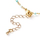 Bracelets de cheville en perles d'amazonite naturelle rondes à facettes AJEW-AN00360-03-3