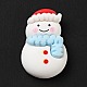 オペーク クリスマス レジン カボション  水色のスカーフを巻いた雪だるま  ホワイト  25.5x17.5x6.5mm RESI-G039-08-3