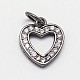 CZ Brass Micro Pave Cubic Zirconia Open Heart Charms ZIRC-L018-04-2