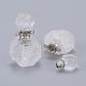 Colgantes de frascos de perfume de cristal de cuarzo natural facetados que se pueden abrir G-I287-06P-A-2